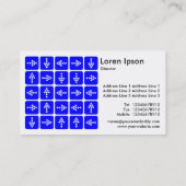 LED Arrows Square Blue - White Visitenkarte (Rückseite)