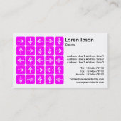 LED Arrows Square Magenta - Weiß Visitenkarte (Rückseite)