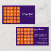 LED Arrows Square Orange - Dunkel Lila Visitenkarte (Vorne/Hinten)