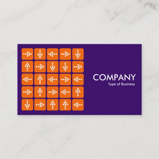 LED Arrows Square Orange - Dunkel Lila Visitenkarte (Vorderseite)