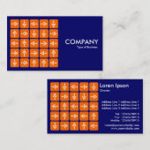 LED Arrows Square Orange - Dunkelblau Visitenkarte (Vorne/Hinten)