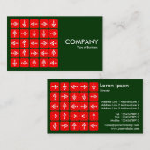 LED Arrows Square Red - Dark Green (003300) Visitenkarte (Vorne/Hinten)