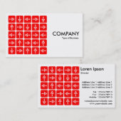 LED Arrows Square Red - White Visitenkarte (Vorne/Hinten)