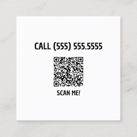 Led Custom QR Quadratische Visitenkarte (Rückseite)