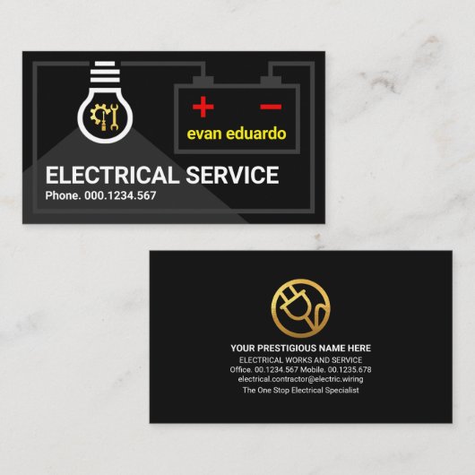 LED-Lampe für den elektrischen Akku Visitenkarte (Vorne/Hinten)