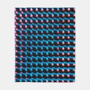 LED-Leuchten auf der Plakatwand. Das Foto ist vers Fleecedecke