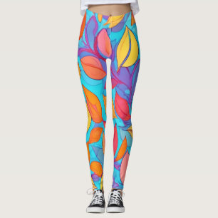 LED Lit Brothel: Cartoon-Blätter Leggings