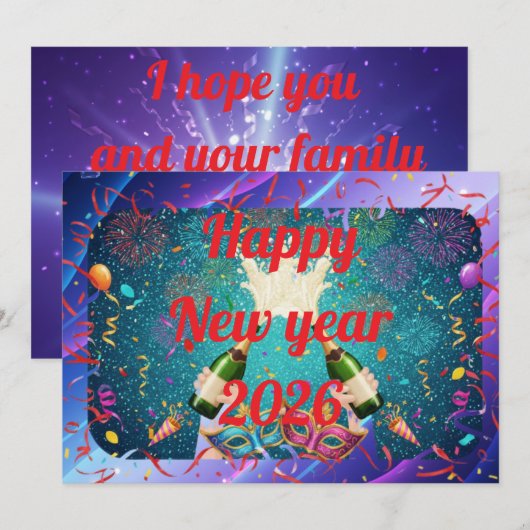 Led Neujahrsgrüße  Feiertagskarte (Vorne/Hinten)