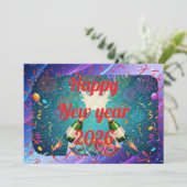 Led New year greeting  Feiertagskarte (Stehend Vorderseite)