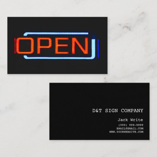 Led Open Sign Company Visitenkarte (Vorne/Hinten)