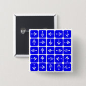 LED Pfeil Quadrat Blau Button (Vorne & Hinten)