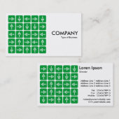 LED-Pfeil-Quadrat-Grün - Weiß Visitenkarte (Vorne/Hinten)