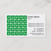 LED-Pfeil-Quadrat-Grün - Weiß Visitenkarte (Rückseite)