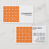 LED-Pfeil-Quadrat-Orange - Weiß Visitenkarte (Vorne/Hinten)