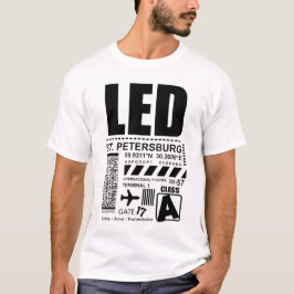 LED Pulkovo Flughafen Sankt Petersburg T-Shirt