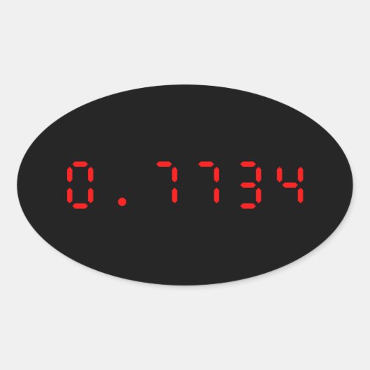 LED-Rechner Hallo | 0,7734 Ovaler Aufkleber (Vorderseite)