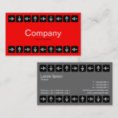 LED-Stilpfeile - Rot und Grau Visitenkarte (Vorne/Hinten)