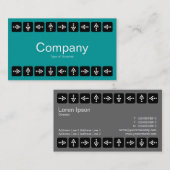 LED-Stilpfeile - Türkis und Grau Visitenkarte (Vorne/Hinten)