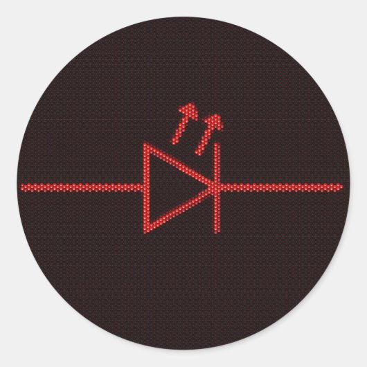 LED-Symbol Runder Aufkleber (Vorderseite)