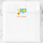 LED TV Tech Fitting Service Quadratischer Aufkleber (Tasche)