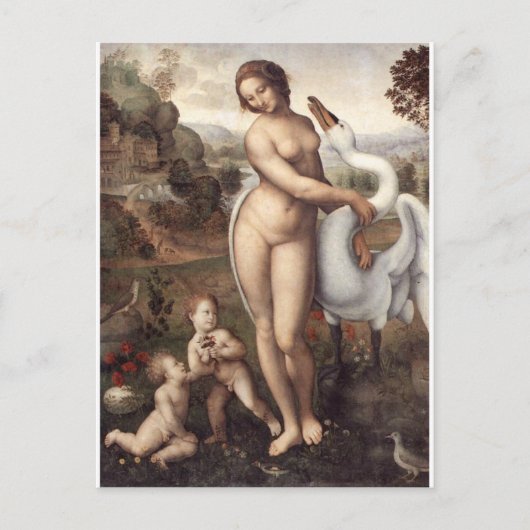 Leda und der Schwan Postkarte (Vorderseite)
