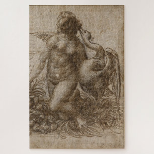 Leda und die Swan - Leonardo da Vinci (Chatsworth) Puzzle