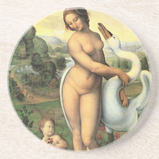Leda und die Swan von Leonardo da Vinci Untersetzer (Vorne)