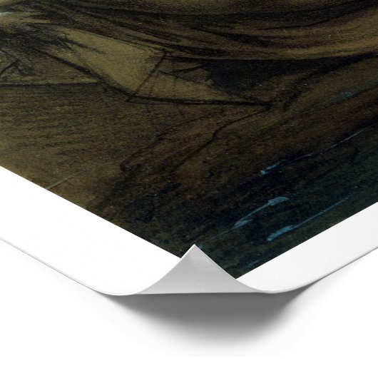 Leda und Schwan (schwarze Kreide und w/c) Poster (Ecke)