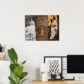 Leder 3. Hochzeitstag Herz Party Poster (Heimbüro)