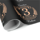 Leder 3 Jahre Hochzeitstag Geschenkpapier (Rolleneckpunkt)