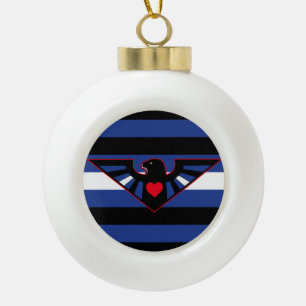 Leder-Adler-Stolzflagge Keramik Kugel-Ornament