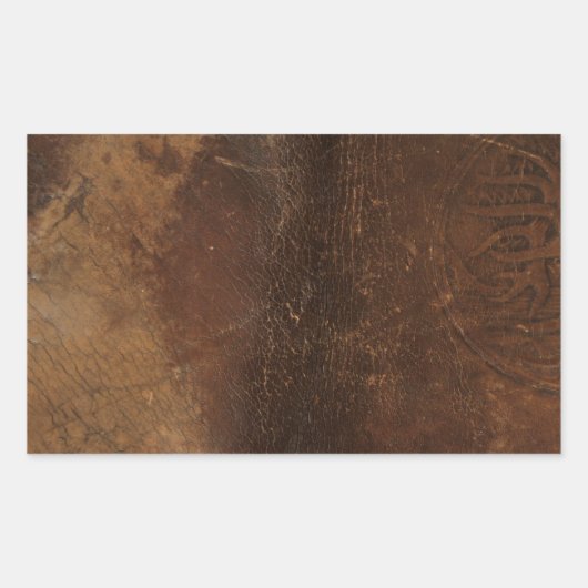 Leder aus Cowhide-Imitaten Rechteckiger Aufkleber (Vorderseite)