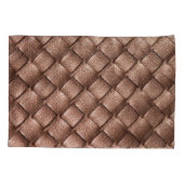 Leder aus Holz, Bronzefarben. Kissenbezug (Rückseite)