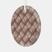 Leder aus Holz, Bronzefarben. Ornament Aus Glas (Vorderseite links)