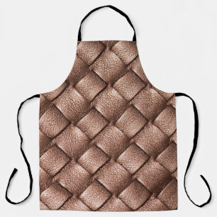 Leder aus Holz, Bronzefarben. Schürze