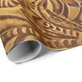 Leder aus modernen braunen Imitaten Geschenkpapier (Rolleneckpunkt)