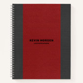 Leder aus rotem und grauem Imitat Notizblock (Vorderseite)