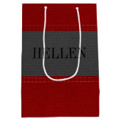 Leder aus roten und grauen Imitaten Mittlere Geschenktüte (Rückseite)