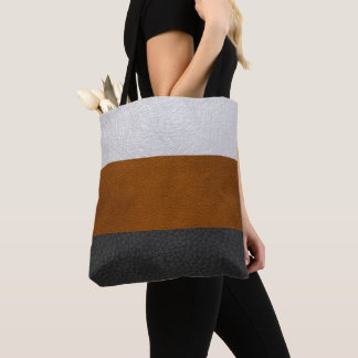 Leder aus schwarzem, braunem, weißem Imitat - Beut Tasche