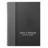 Leder aus schwarzem und grauem Imitat Notizblock (Vorderseite)