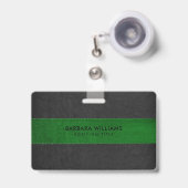 Leder aus schwarzem und grünem Imitat Ausweis (Vorderseite mit einziehbar)