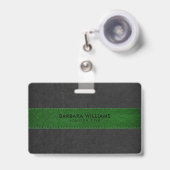 Leder aus schwarzem und grünem Imitat Ausweis (Vorderseite mit einziehbar)