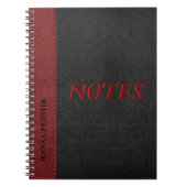 Leder aus schwarzem und rotem Imitat Notizblock (Vorderseite)