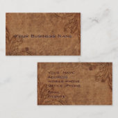 Leder aus Vintagem Western mit Blumenkohl Visitenkarte (Vorne/Hinten)