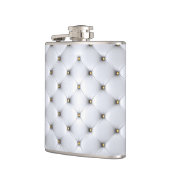 Leder aus weißem Imitat Flachmann (Links)