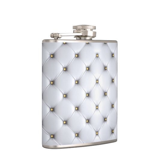 Leder aus weißem Imitat Flachmann (Rechts)