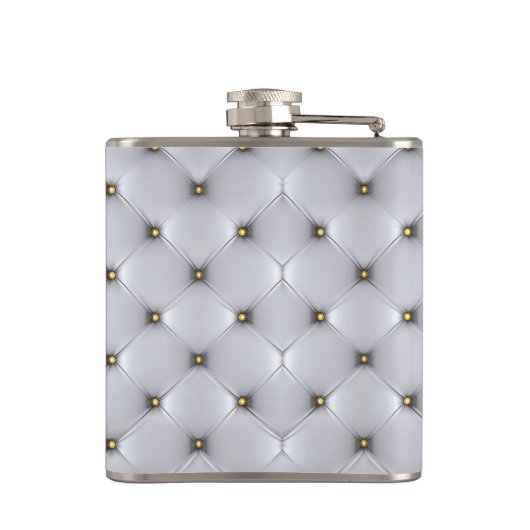 Leder aus weißem Imitat Flachmann (Rückseite)