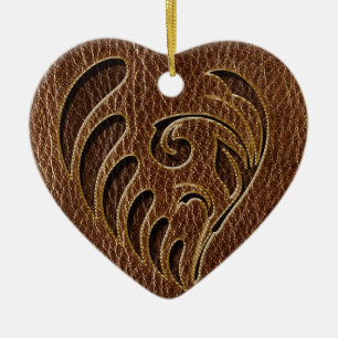 Leder-Blick Blume Keramikornament