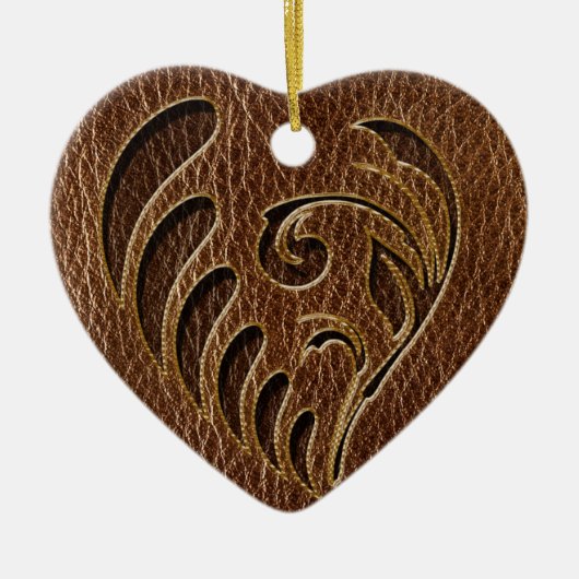 Leder-Blick Blume Keramikornament (Vorne)