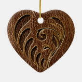 Leder-Blick Blume Keramikornament (Hinten)